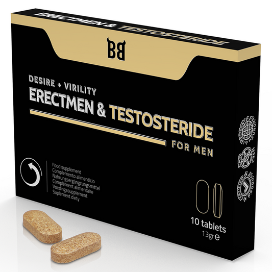 BLACK BULL - ERECTMEN &amp; TESTOSTERIDE POWER AND TESTOSTERONE FOR MEN 10 CAPSULES