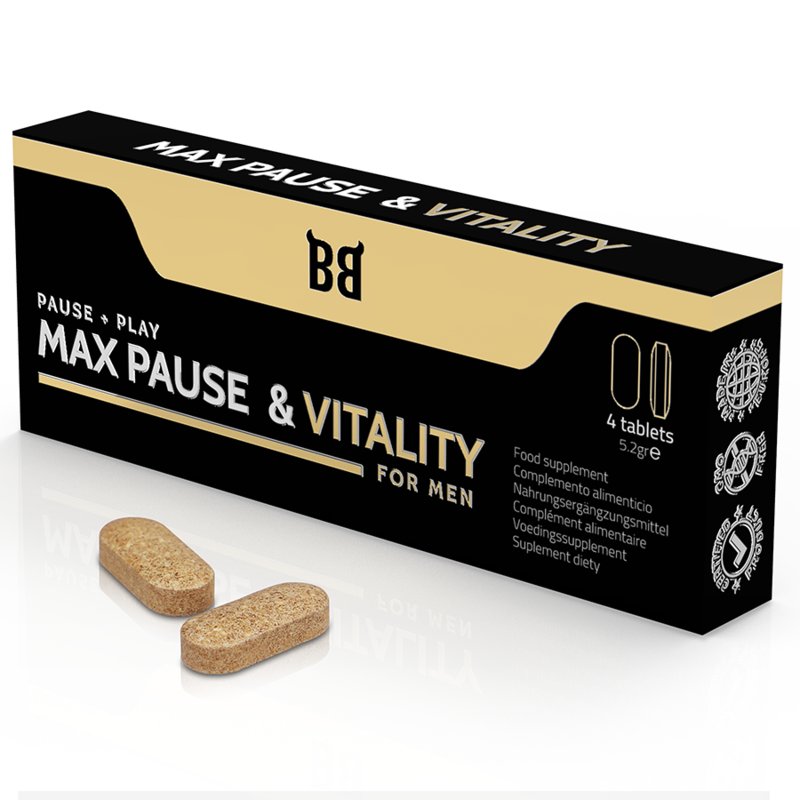 BLACK BULL - MAX PAUSE &amp; VITALITY DELAY FOR MEN 4 CAPSULES