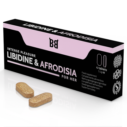 BLACK BULL - LIBIDINE & AFRODISIA PLACER INTENSO PARA MUJER 4 CÁPSULAS