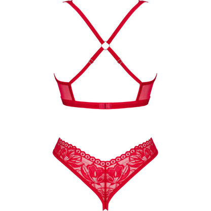 OBSESSIVE - LACELOVE RED CUPLESS TWO-PIECE SET XS/S