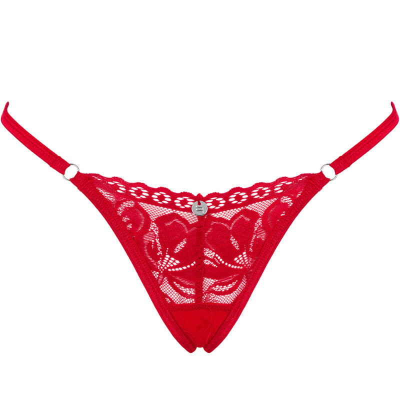 OBSESSIVE - LACELOVE RED THONG XS/S