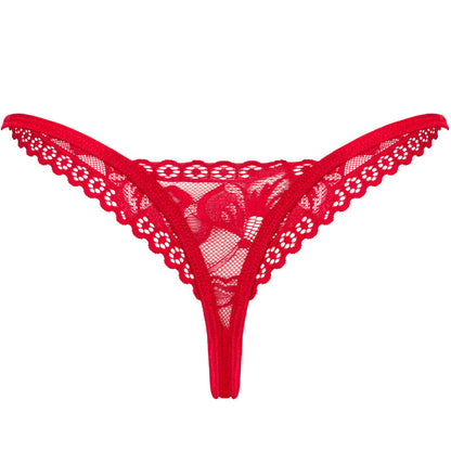 OBSESSIVE - LACELOVE RED THONG XS/S