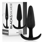 BLACK&amp;SILVER - KAEL SILICONE ANAL PLUG WITH MEDIUM HANDLE