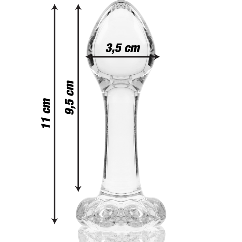 NEBULA SERIES BY IBIZA - MODEL 2 PLUG TRANSPARENT BOROSILICATE GLASS 11 CM -OR- 3.5 CM