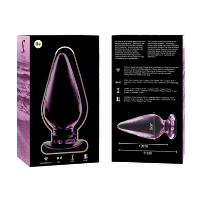 NEBULA SERIES BY IBIZA - MODEL 4 PLUG TRANSPARENT BOROSILICATE GLASS 11 CM -OR- 5 CM