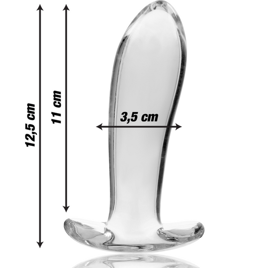 NEBULA SERIES BY IBIZA - MODEL 5 PLUG TRANSPARENT BOROSILICATE GLASS 12.5 CM -OR- 3.5 CM