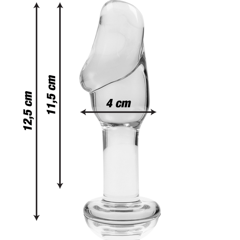 NEBULA SERIES BY IBIZA - MODEL 6 PLUG TRANSPARENT BOROSILICATE GLASS 12.5 CM -OR- 4 CM