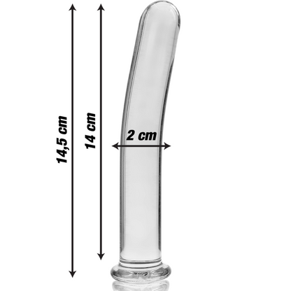 NEBULA SERIES BY IBIZA - MODEL 8 TRANSPARENT BOROSILICATE GLASS DILDO 14.5 CM -O- 2 CM