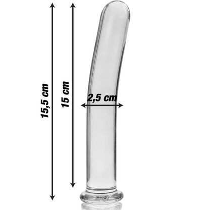 NEBULA SERIES BY IBIZA - MODEL 9 TRANSPARENT BOROSILICATE GLASS DILDO 15.5 CM -OR- 2.5 CM