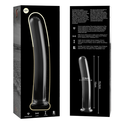 NEBULA SERIES BY IBIZA - MODEL 9 TRANSPARENT BOROSILICATE GLASS DILDO 15.5 CM -OR- 2.5 CM