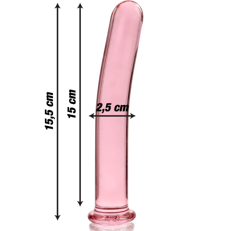 NEBULA SERIES BY IBIZA - MODEL 9 TRANSPARENT BOROSILICATE GLASS DILDO 15.5 CM -OR- 2.5 CM