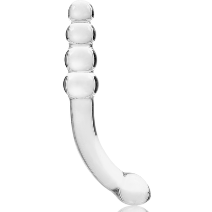 NEBULA SERIES BY IBIZA - MODEL 14 TRANSPARENT BOROSILICATE GLASS DILDO 18.5 CM -O- 3 CM