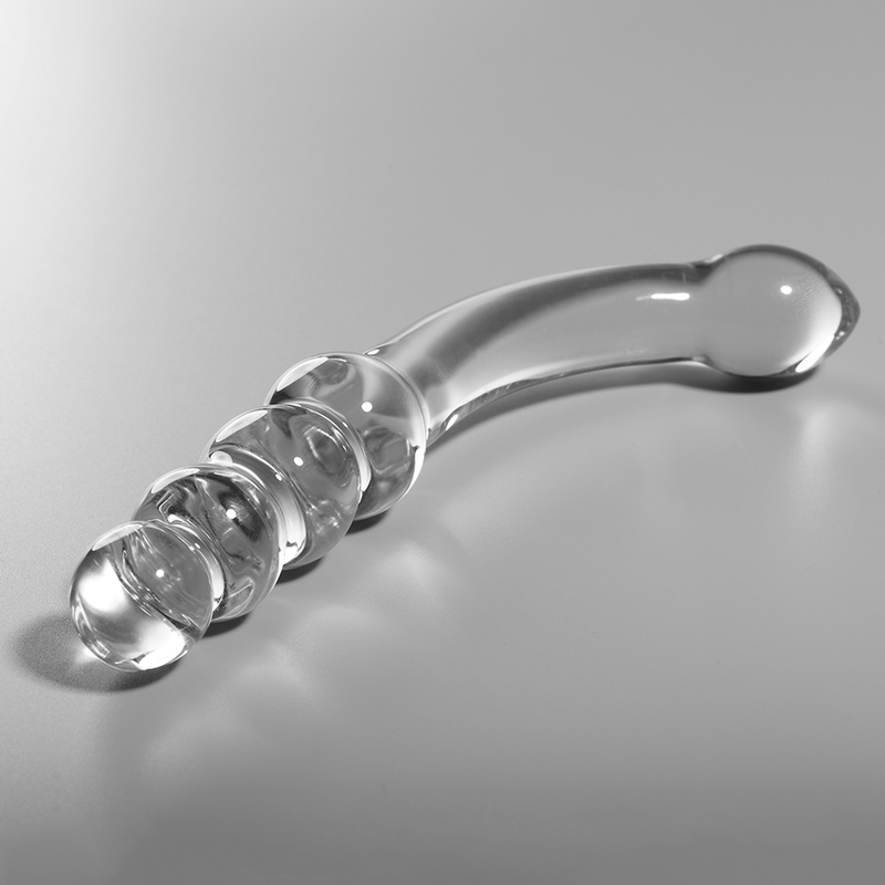 NEBULA SERIES BY IBIZA - MODEL 14 TRANSPARENT BOROSILICATE GLASS DILDO 18.5 CM -O- 3 CM