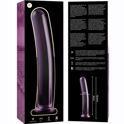 NEBULA SERIES BY IBIZA - MODEL 17 TRANSPARENT BOROSILICATE GLASS DILDO 18.5 CM -O- 3 CM