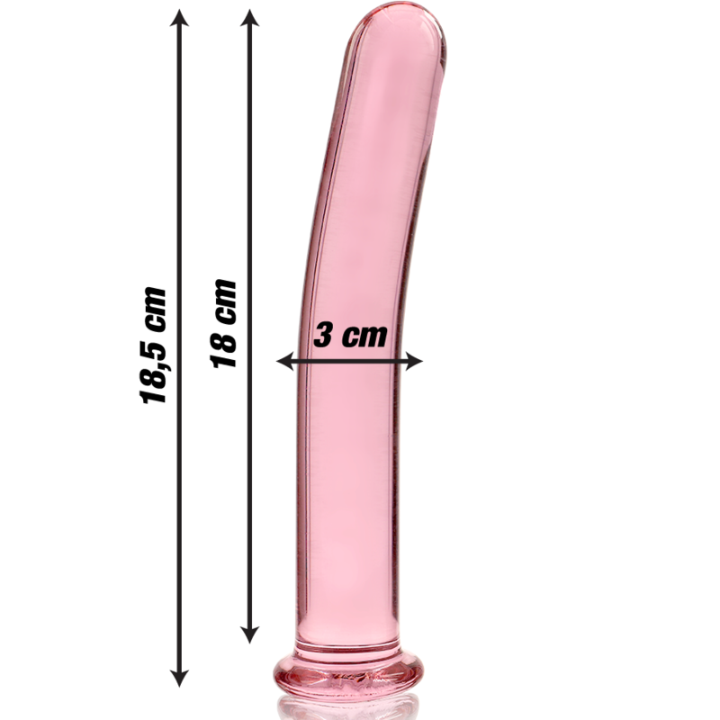 NEBULA SERIES BY IBIZA - MODEL 17 TRANSPARENT BOROSILICATE GLASS DILDO 18.5 CM -O- 3 CM