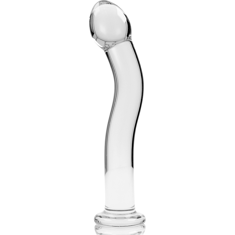 NEBULA SERIES BY IBIZA - MODEL 18 TRANSPARENT BOROSILICATE GLASS DILDO 18.5 CM -OR- 3.5 CM