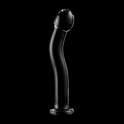 NEBULA SERIES BY IBIZA - MODEL 18 TRANSPARENT BOROSILICATE GLASS DILDO 18.5 CM -OR- 3.5 CM