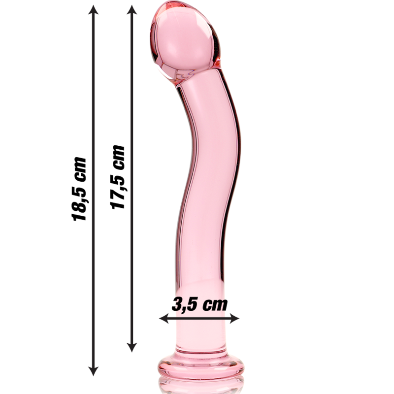 NEBULA SERIES BY IBIZA - MODELO 18 DILDO CRISTAL BOROSILICATO TRANSPARENTE 18.5 CM -O- 3.5 CM