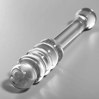 NEBULA SERIES BY IBIZA - MODEL 20 TRANSPARENT BOROSILICATE GLASS DILDO 20.5 CM -O- 3 CM