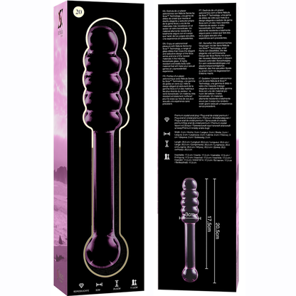 NEBULA SERIES BY IBIZA - MODEL 20 TRANSPARENT BOROSILICATE GLASS DILDO 20.5 CM -O- 3 CM