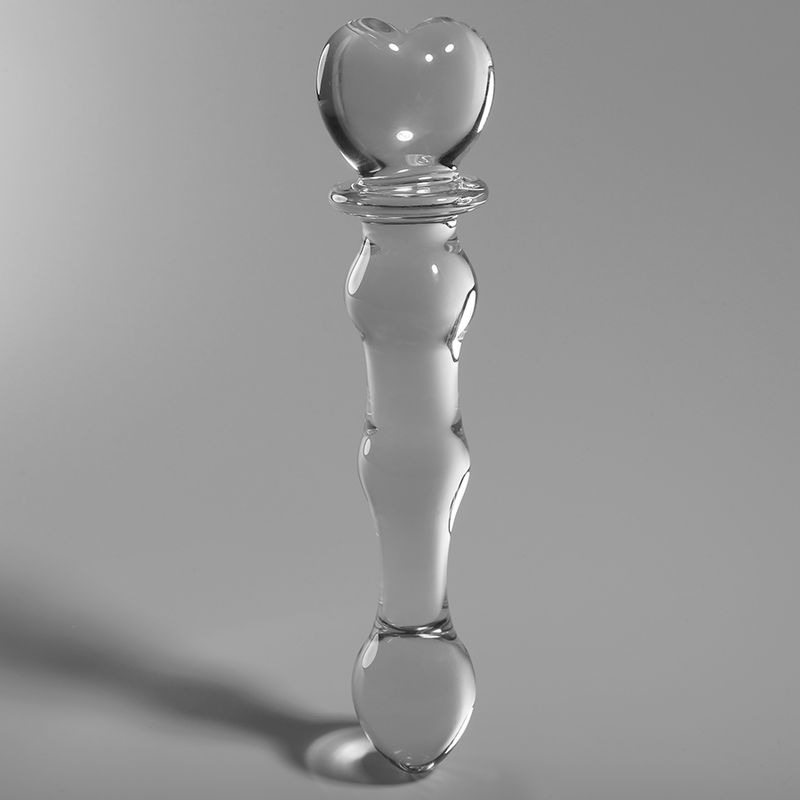 NEBULA SERIES BY IBIZA - MODEL 21 TRANSPARENT BOROSILICATE GLASS DILDO 20.5 CM -OR- 3.5 CM