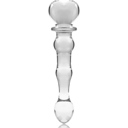 NEBULA SERIES BY IBIZA - MODEL 21 TRANSPARENT BOROSILICATE GLASS DILDO 20.5 CM -OR- 3.5 CM