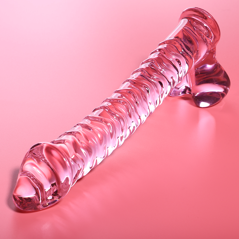 NEBULA SERIES BY IBIZA - MODEL 23 TRANSPARENT BOROSILICATE GLASS DILDO 21.5 CM -OR- 4 CM