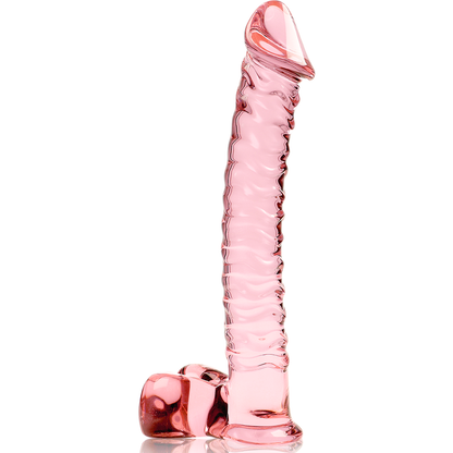 NEBULA SERIES BY IBIZA - MODEL 23 TRANSPARENT BOROSILICATE GLASS DILDO 21.5 CM -OR- 4 CM