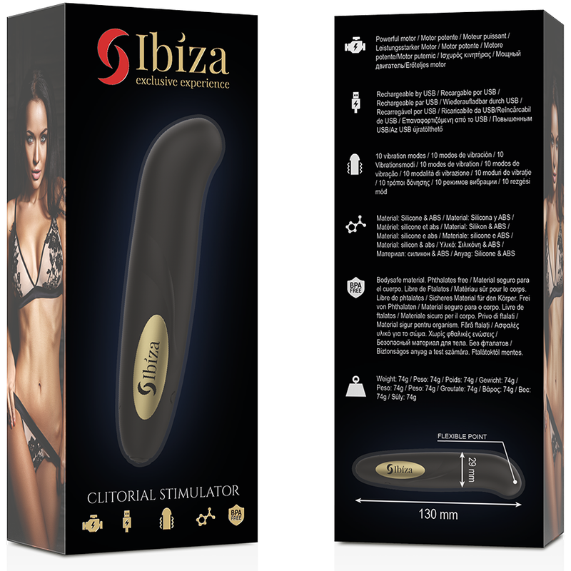 IBIZA - RECHARGEABLE TRAVEL STIMULATOR 10 VIBRATION MODES 13 X 2.9