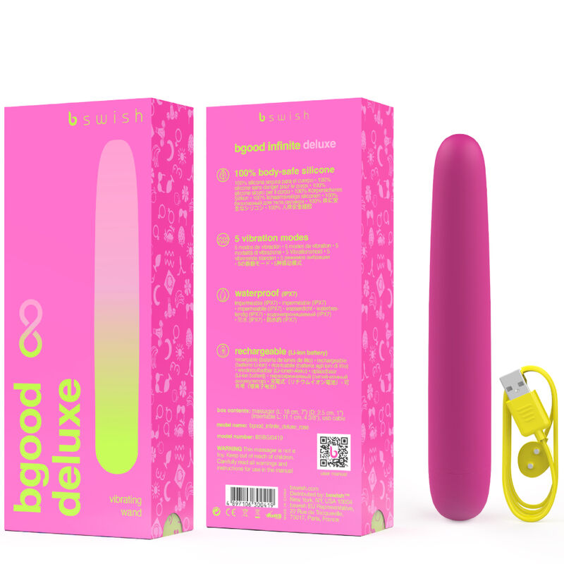 B SWISH - BGOOD INFINITE DELUXE RECHARGEABLE SILICONE VIBRATOR PINK