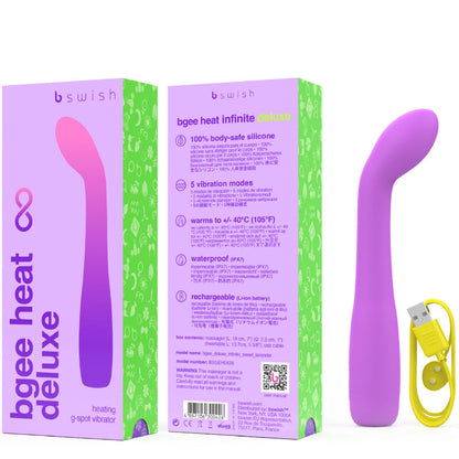 B SWISH - BGEE HEAT INFINITE DELUXE RECHARGEABLE VIBRATOR SILICONE LAVENDER