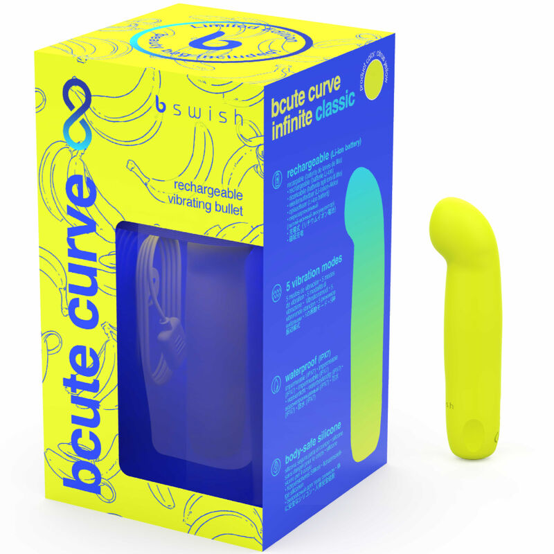 B SWISH - BCUTE CURVE INFINITE CLASSIC EDICION LIMITADA VIBRADOR RECARGABLE SILICONA AMARILLO