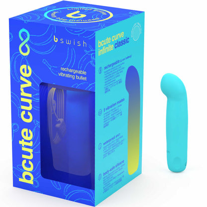 B SWISH - BCUTE CURVE INFINITE CLASSIC LIMITED EDITION RECHARGEABLE BLUE SILICONE VIBRATOR