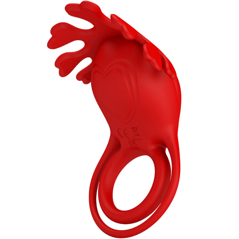 PRETTY LOVE - RUBEN VIBRATING RING 7 VIBRATIONS SILICONE RED