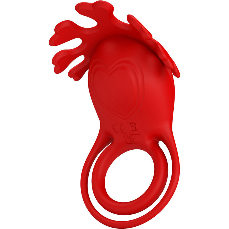 PRETTY LOVE - RUBEN VIBRATING RING 7 VIBRATIONS SILICONE RED