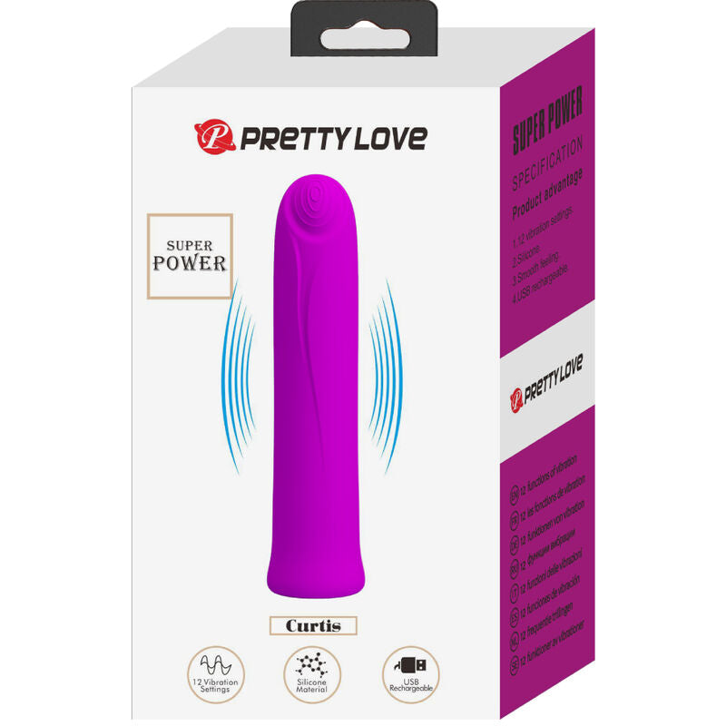 PRETTY LOVE - CURTIS MINI VIBRATOR SUPER POWER 12 VIBRATIONS VIOLET SILICONE