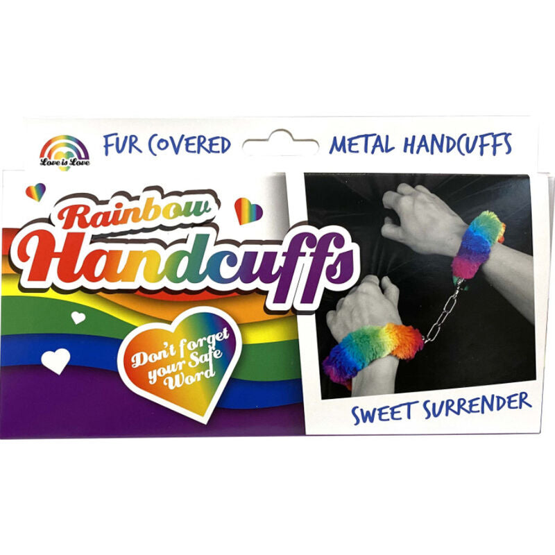 SPENCER &amp; FLEETWOOD - RAINBOW LINED METAL HANDCUFFS