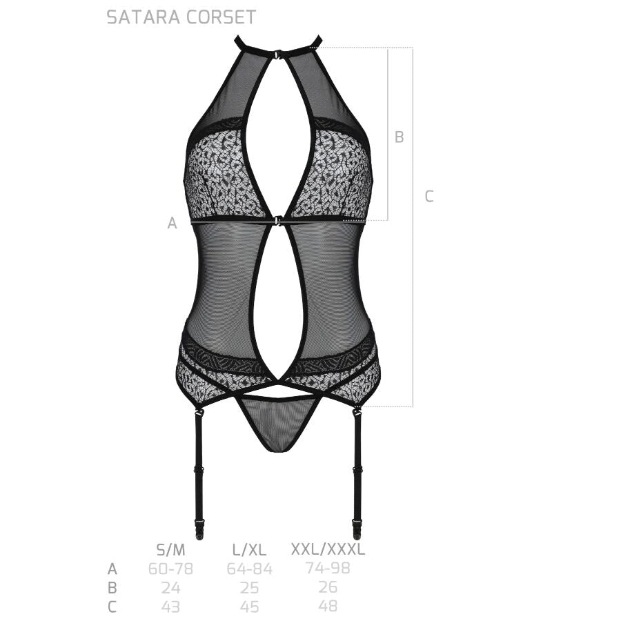 PASSION - SATARA CORSET EROTIC LINE BLACK S/M