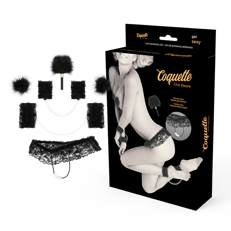 COQUETTE CHIC DESIRE - LACE BONDAGE ACCESSORIES SET DELUXE