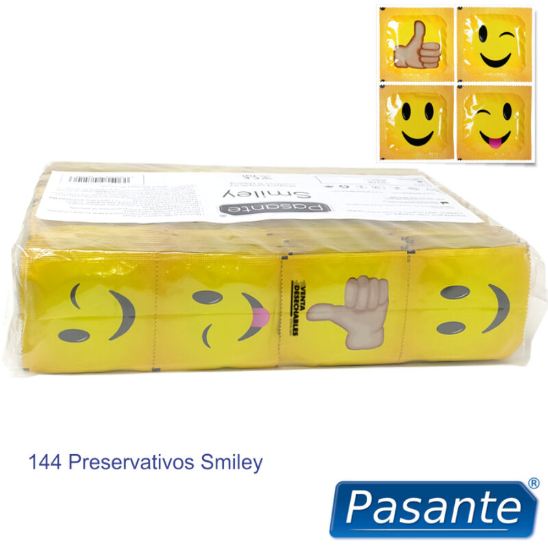 PASANTE - SMILEY CONDOM BAG 144 UNITS