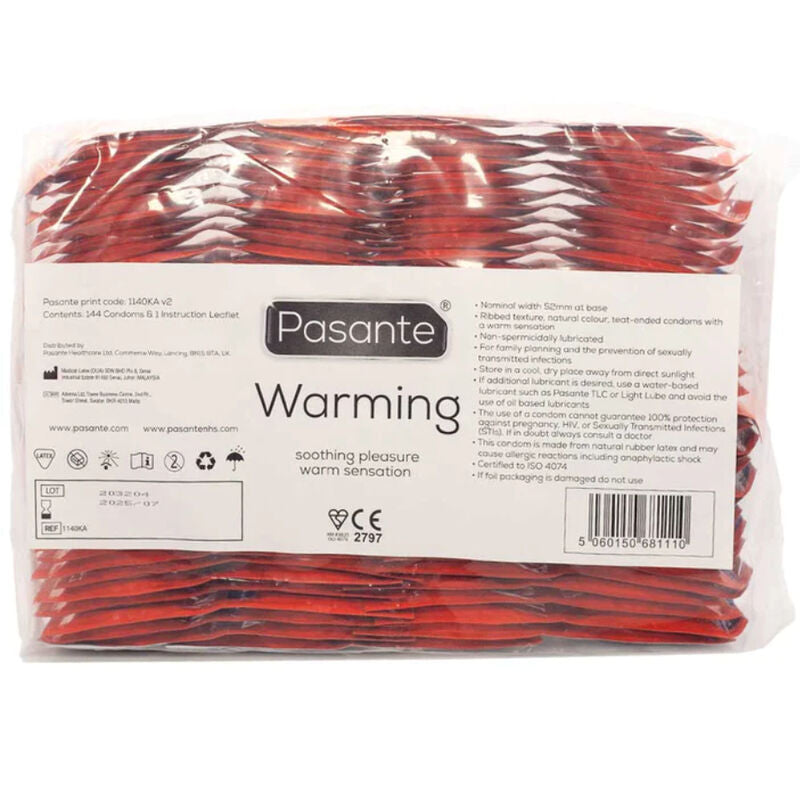 PASANTE - HEAT EFFECT CONDOM BAG 144 UNITS