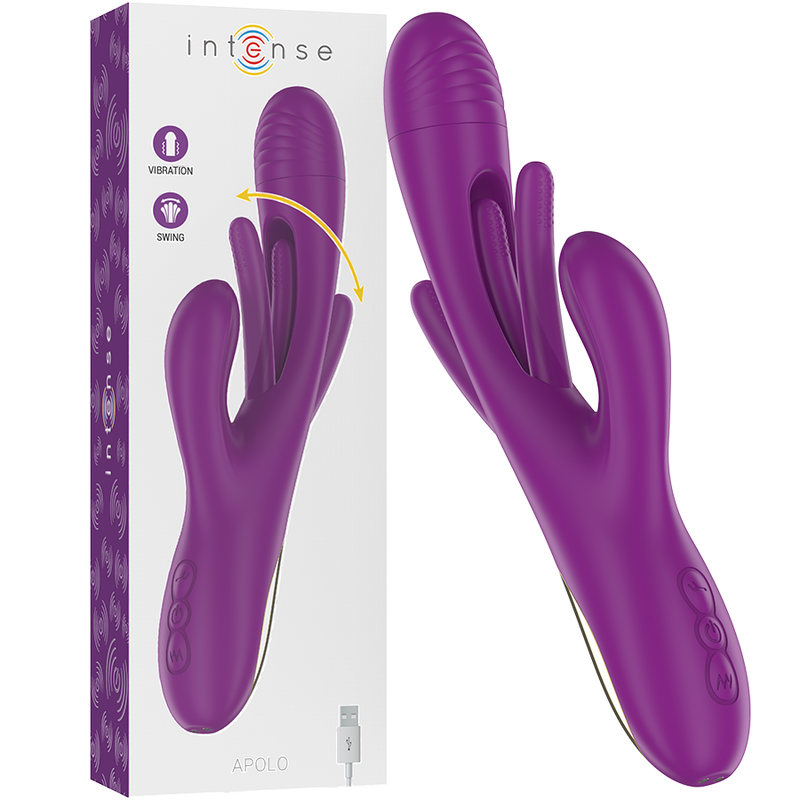 INTENSE - APOLO RECHARGEABLE MULTIFUNCTION VIBRATOR 7 VIBRATIONS WITH OSCILLATING TONGUE PURPLE