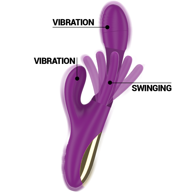 INTENSE - APOLO RECHARGEABLE MULTIFUNCTION VIBRATOR 7 VIBRATIONS WITH OSCILLATING TONGUE PURPLE