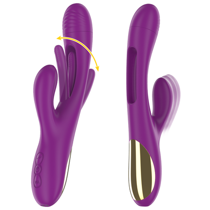 INTENSE - APOLO RECHARGEABLE MULTIFUNCTION VIBRATOR 7 VIBRATIONS WITH OSCILLATING TONGUE PURPLE