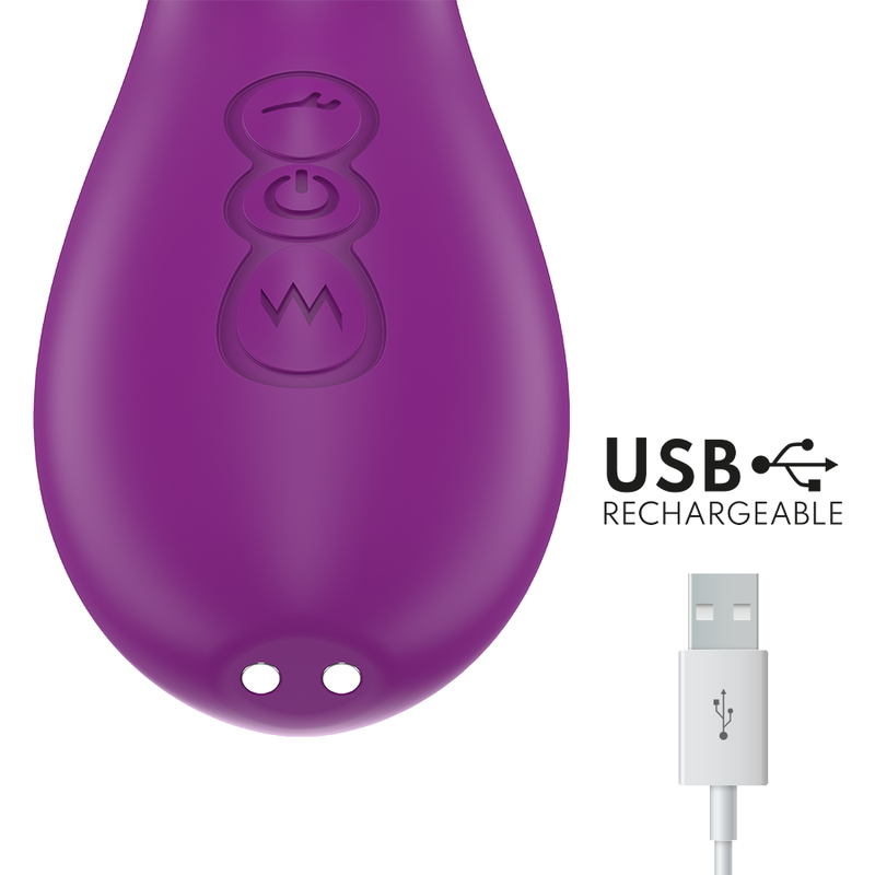 INTENSE - APOLO RECHARGEABLE MULTIFUNCTION VIBRATOR 7 VIBRATIONS WITH OSCILLATING TONGUE PURPLE