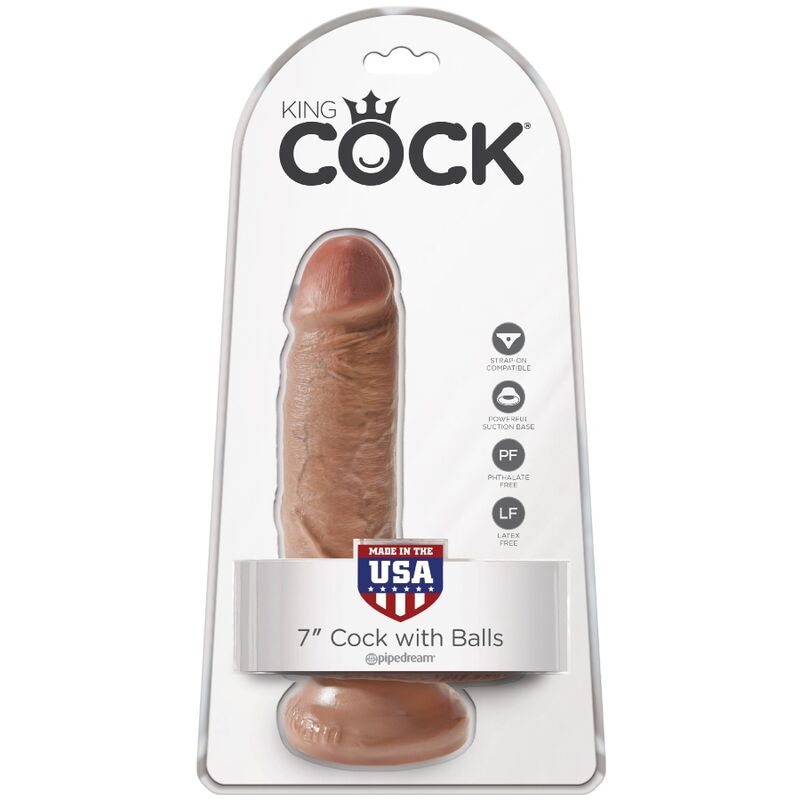 KING COCK - REALISTIC PENIS WITH TESTICLES 13.2 CM CANDY