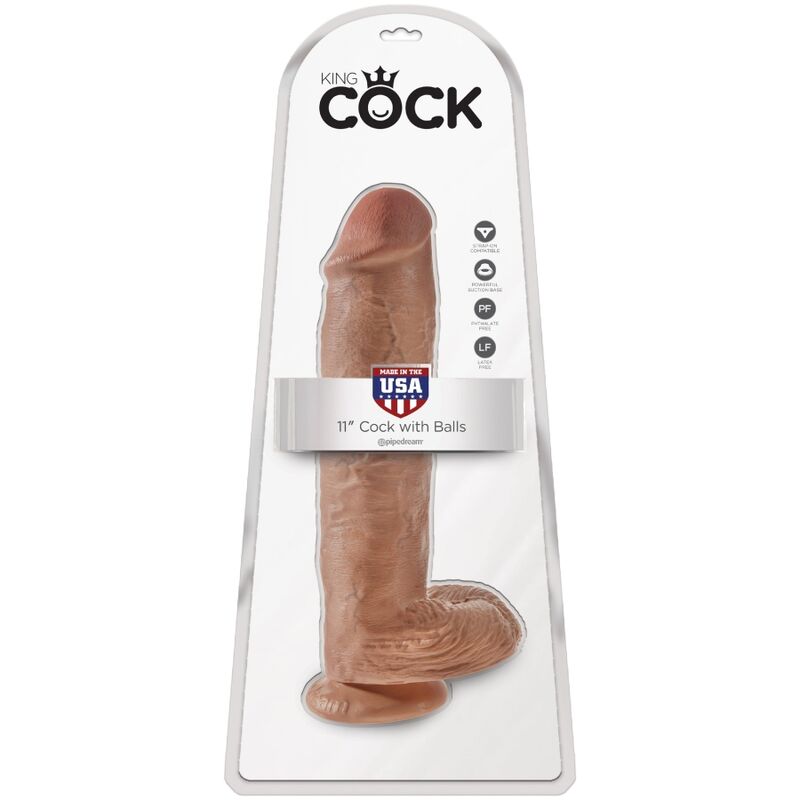 KING COCK - PENE REALISTICO CON TESTICULOS 22.6 CM CARAMELO