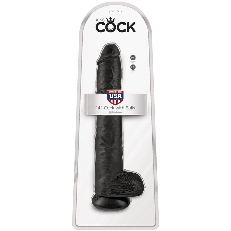 KING COCK - REALISTIC PENIS WITH TESTICLES 30.5 CM BLACK