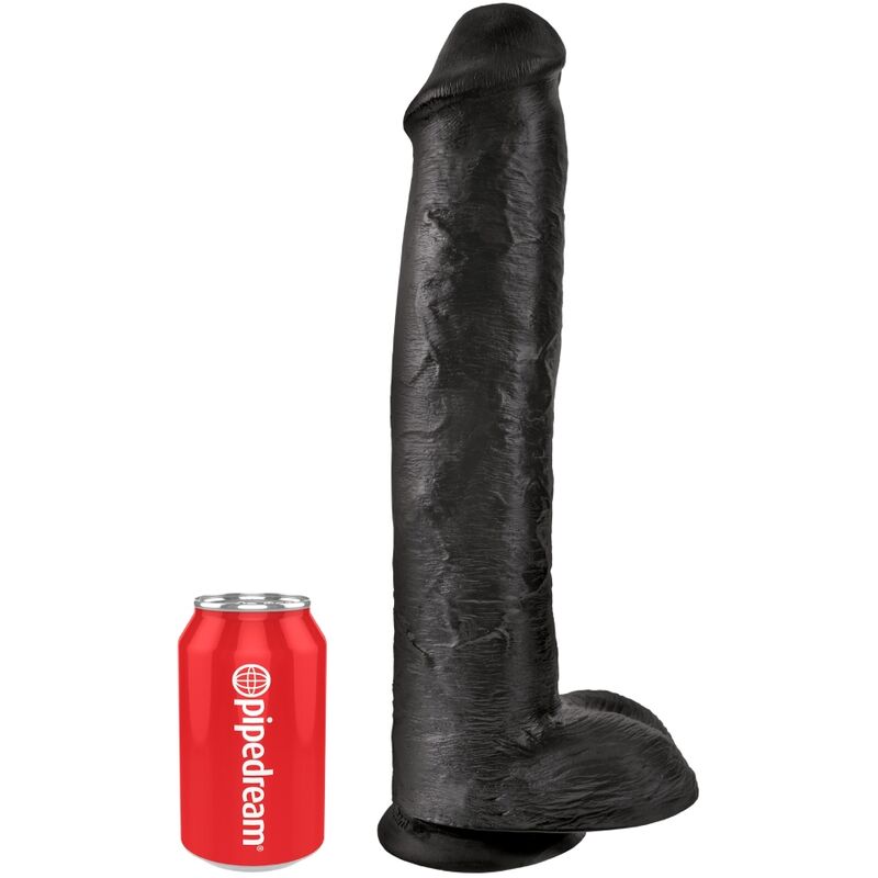 KING COCK - REALISTIC PENIS WITH TESTICLES 34.2 CM BLACK