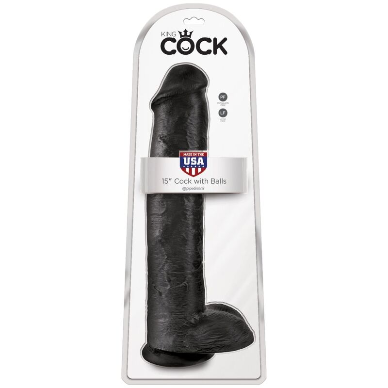 KING COCK - REALISTIC PENIS WITH TESTICLES 34.2 CM BLACK